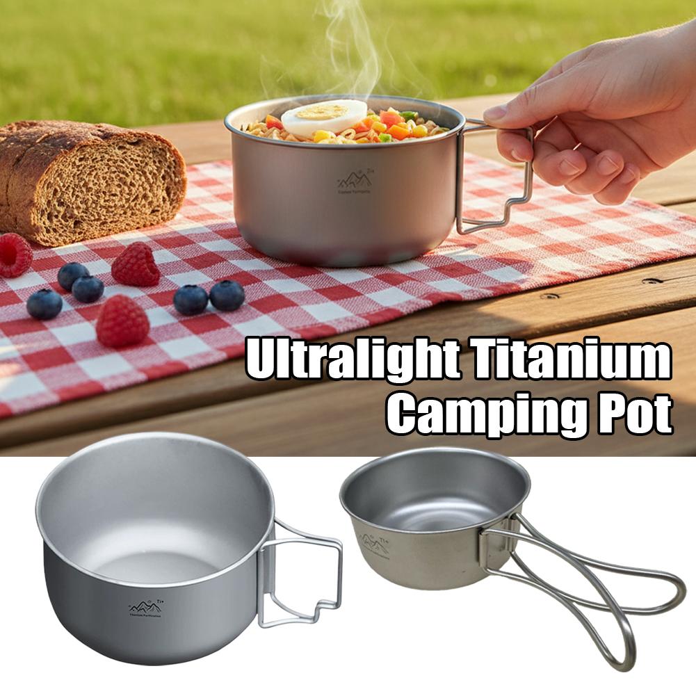 Camping Hiking Cooking - Panela de camping ultraleve em titânio,